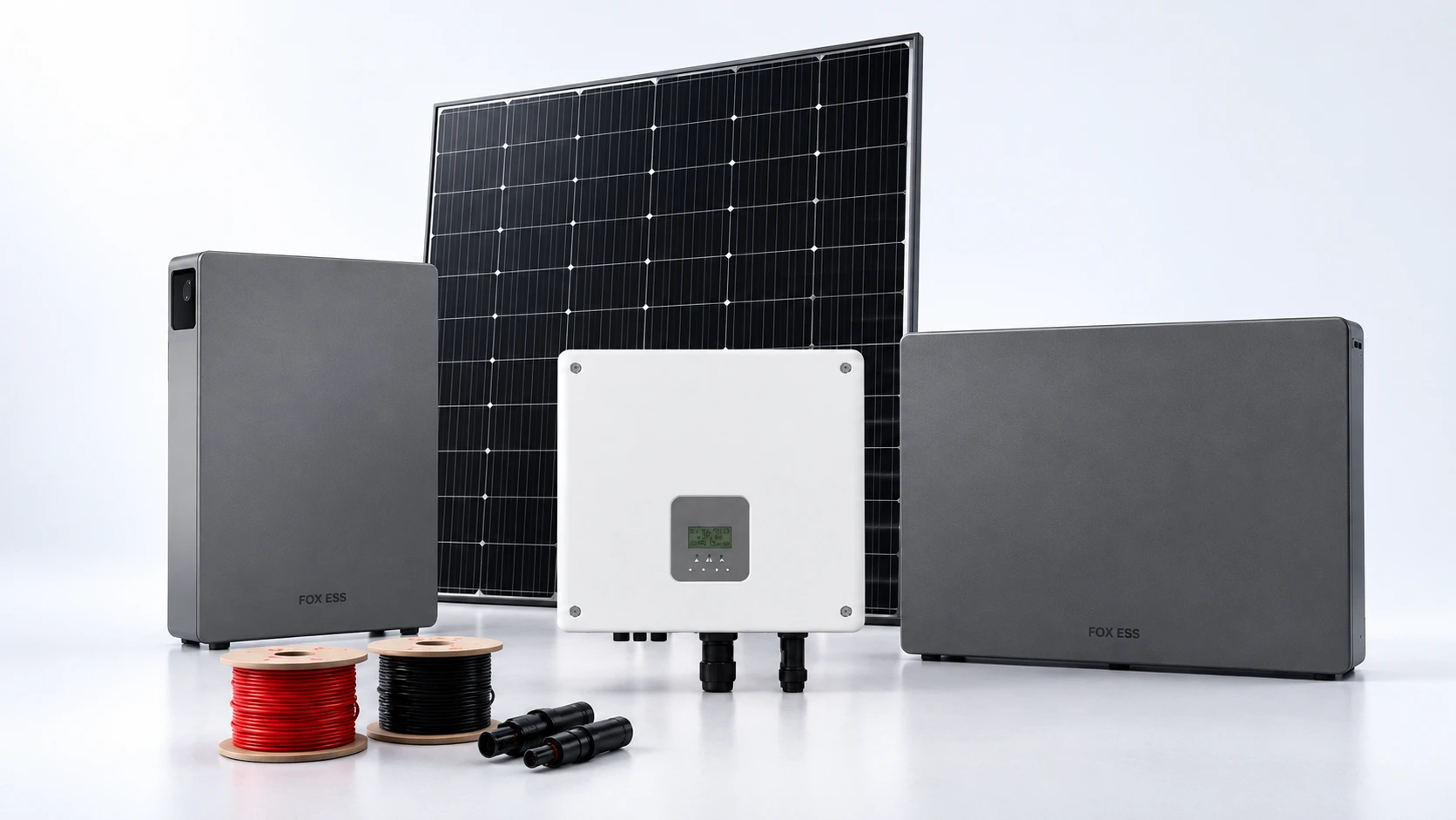 Painel solar, inversor e bateria