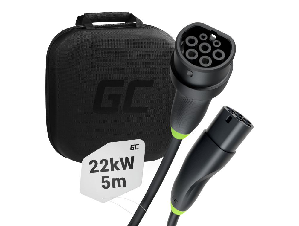 Cabo EV 22 kW 32A Tipo 2 para Tipo 2 - 5 m