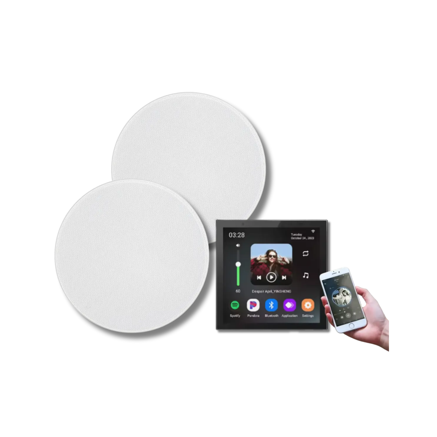 Tuya Android 4'' amplifier KIT with 2 speakers